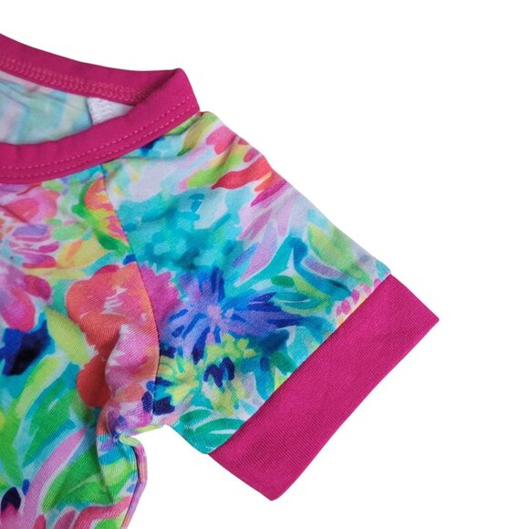 NEW SAS Bamboo Baby Girls Shortie One Piece Floral Lovely Lily Zip Romper 0-3 Mo - Picture 7 of 10